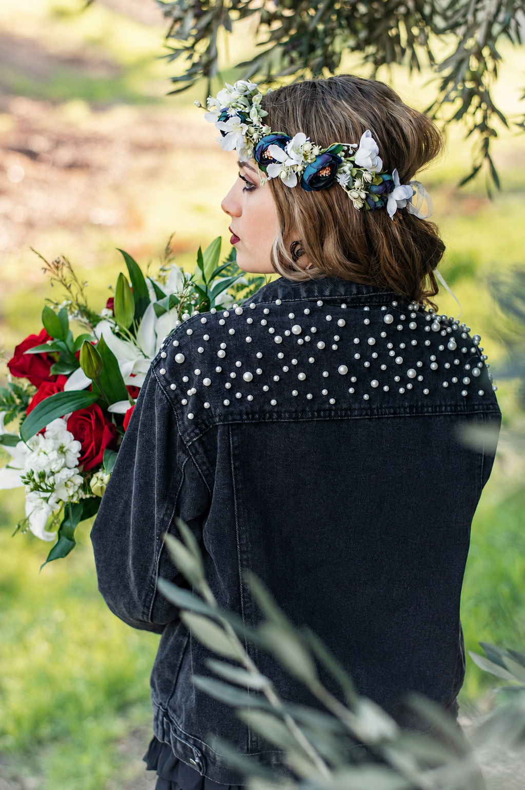 Ready-to-Ship Pearl Bridal Denim Jacket – Gemini Fusion