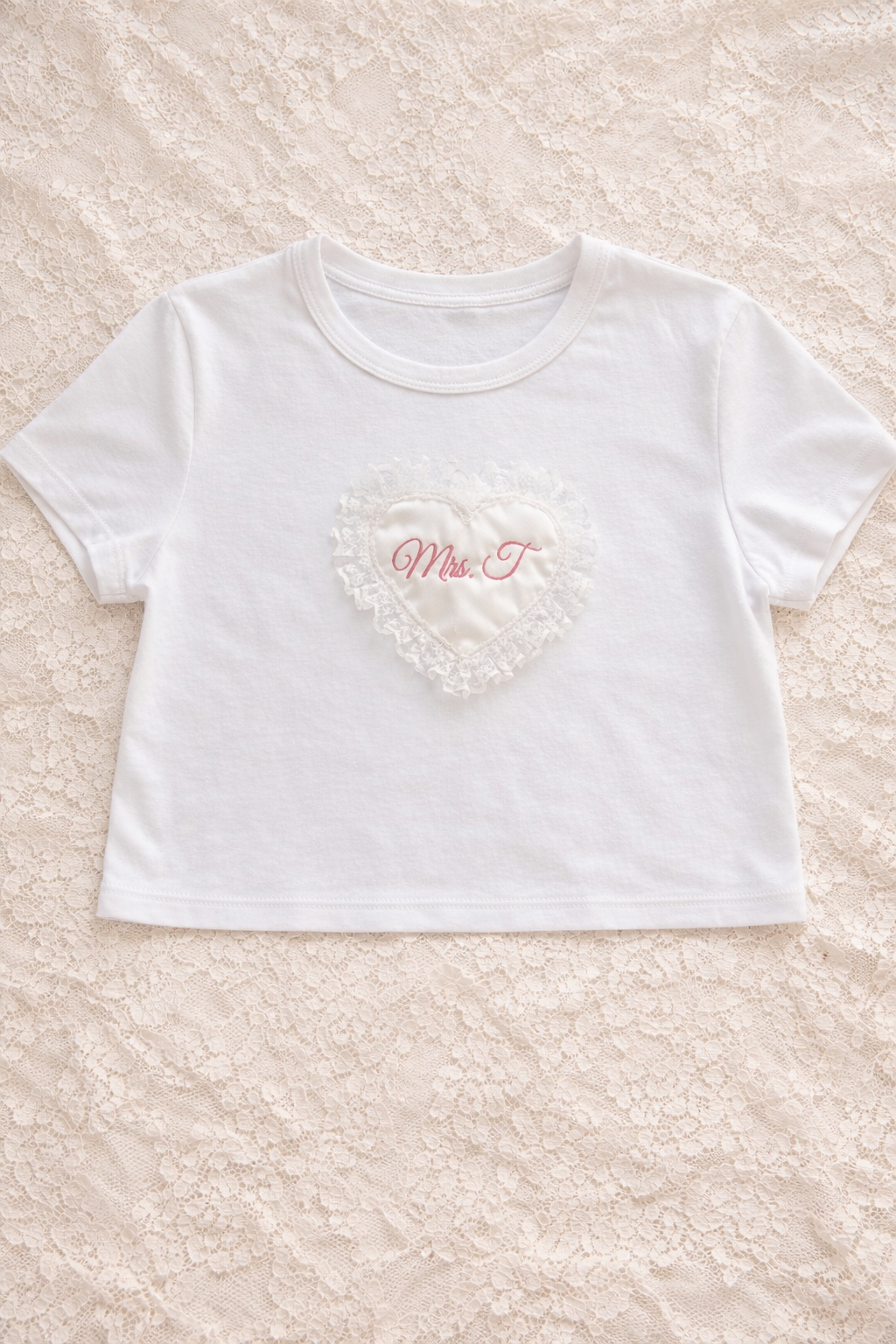 Mrs. Lace Heart Baby Tee – Gemini Fusion