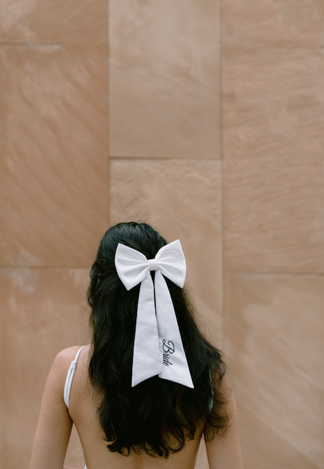 Darla- Embroidered Bridal Hair Bow