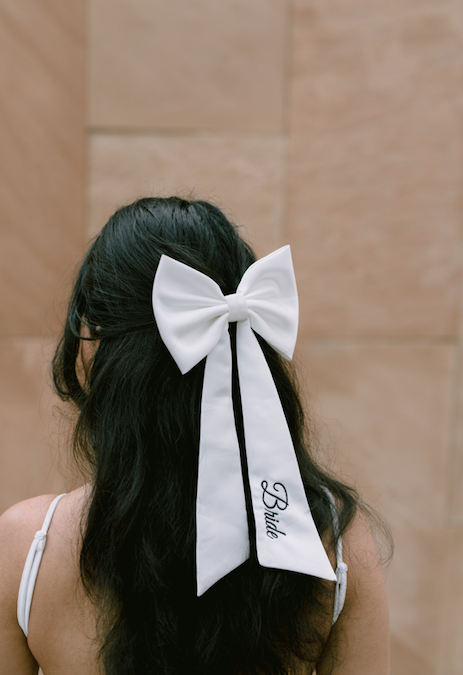 Darla- Embroidered Bridal Hair Bow