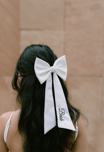 Darla- Embroidered Bridal Hair Bow