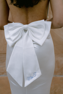 Everly- Embroidered Long Detachable Bow