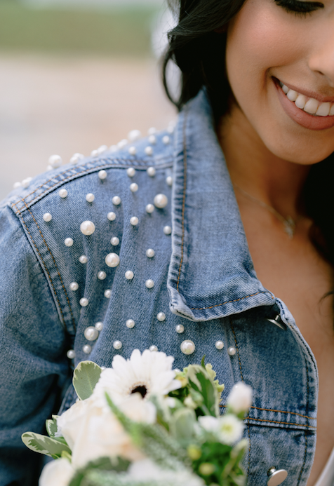 EMBROIDERED Logo on Pearl Jacket