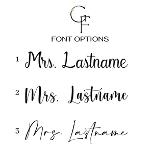 fonts offered for custom personalized bride jacket