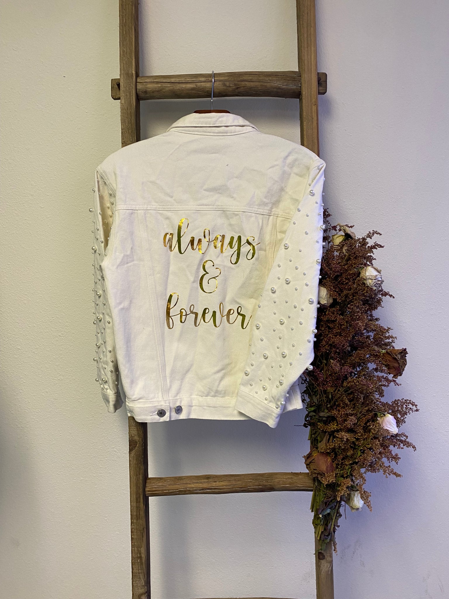 White Pearl Sleeve Jacket- Always & Forever