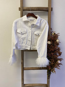 White Feather with Pearl/Rhinestone Patches- Mrs.