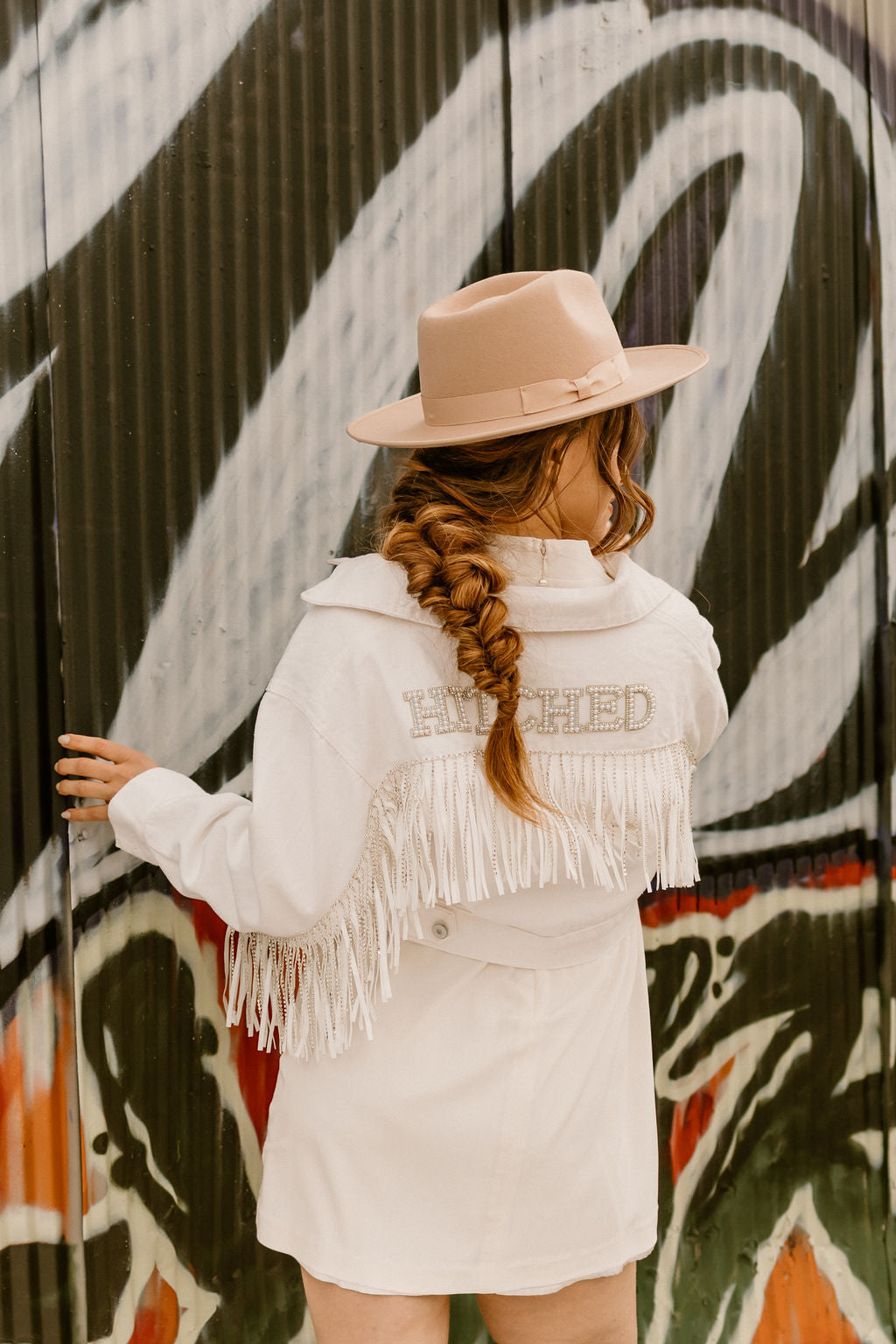 Hayley- Cropped Fringe Denim Jacket